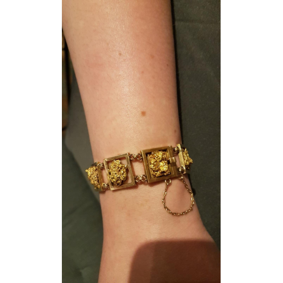 Bracelet 18k Avec P&eacute;pites Or Massif 22k